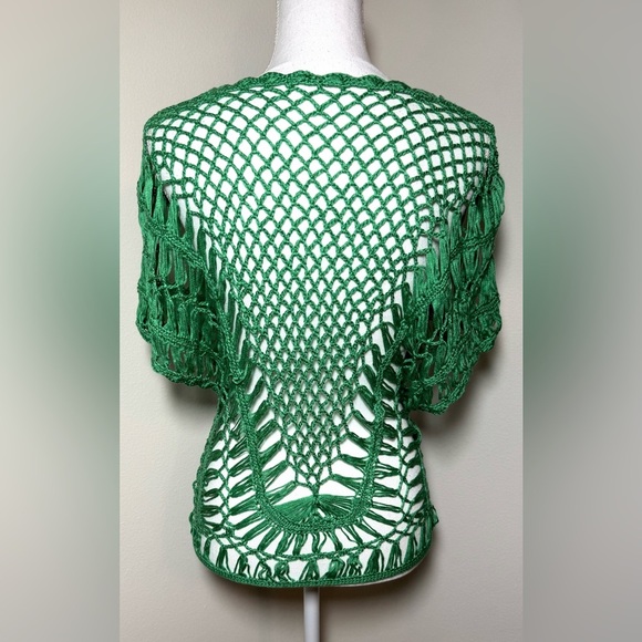 POL Green Bohemian Crochet Top Women Size Small - Picture 2 of 5